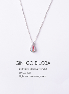 水滴月光石s925夏季简约轻奢项链