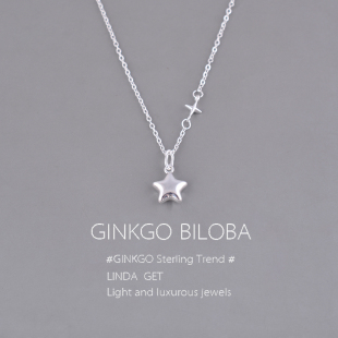 925纯银星星吊坠适合夏天戴的项链小众精致锁骨链女颈链时尚刻字