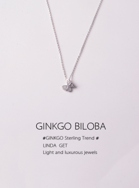 925纯银蝴蝶项链百搭女闺蜜学生