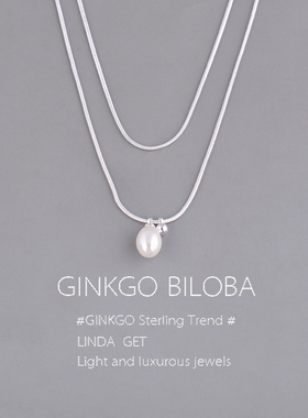 925纯银法式双层叠戴珍珠项链女高级轻奢小众设计2025爆款锁骨链