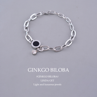 925纯银手链罗马数字简约高级轻奢气质2023年新款小众冷淡风刻字