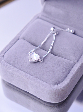 轻奢风五彩月光石戒指女