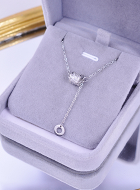 项链女轻奢925纯银锆石转运流苏
