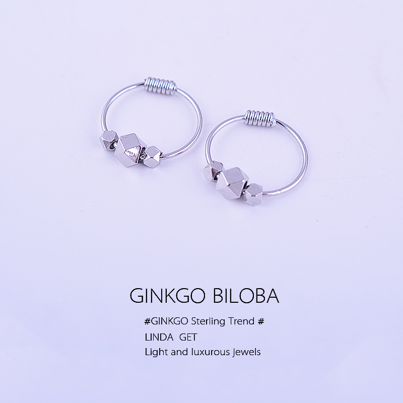 纯银碎银几两耳环气质简约耳扣