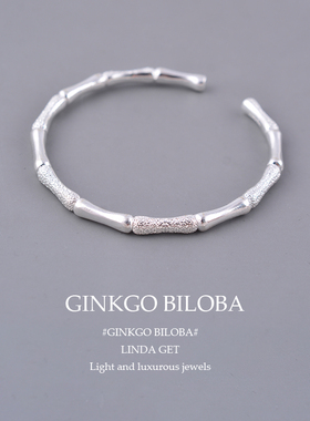 925纯银手镯新款竹节开口年轻