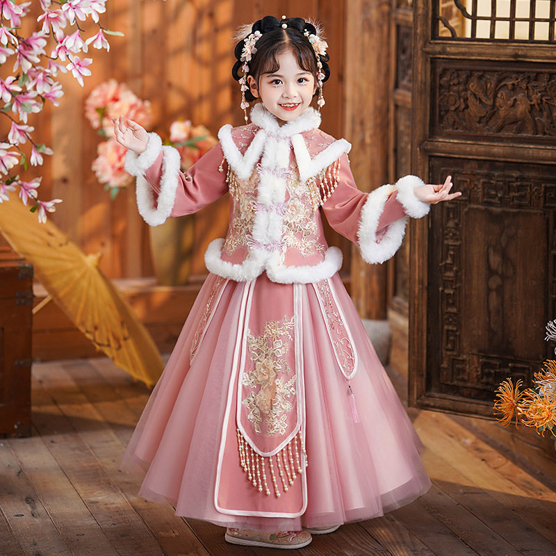 女童唐装2025新款秋冬喜庆套装儿童新年汉服女孩潮冬季国风拜年服,童装/婴儿装/亲子装,汉服,淘宝优惠券,粉丝福利购,淘宝优惠卷