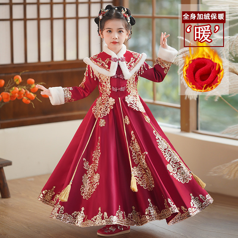 女童汉服春季新款儿童唐装连衣裙