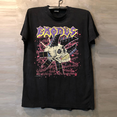 摇滚乐队宽松复古短袖T恤潮流