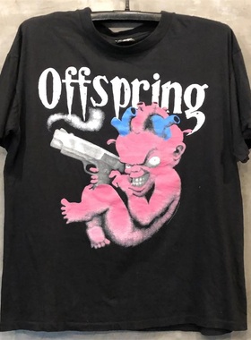 后裔乐队offspring复古重磅经典潮牌短袖oversize百搭纯棉T恤男女