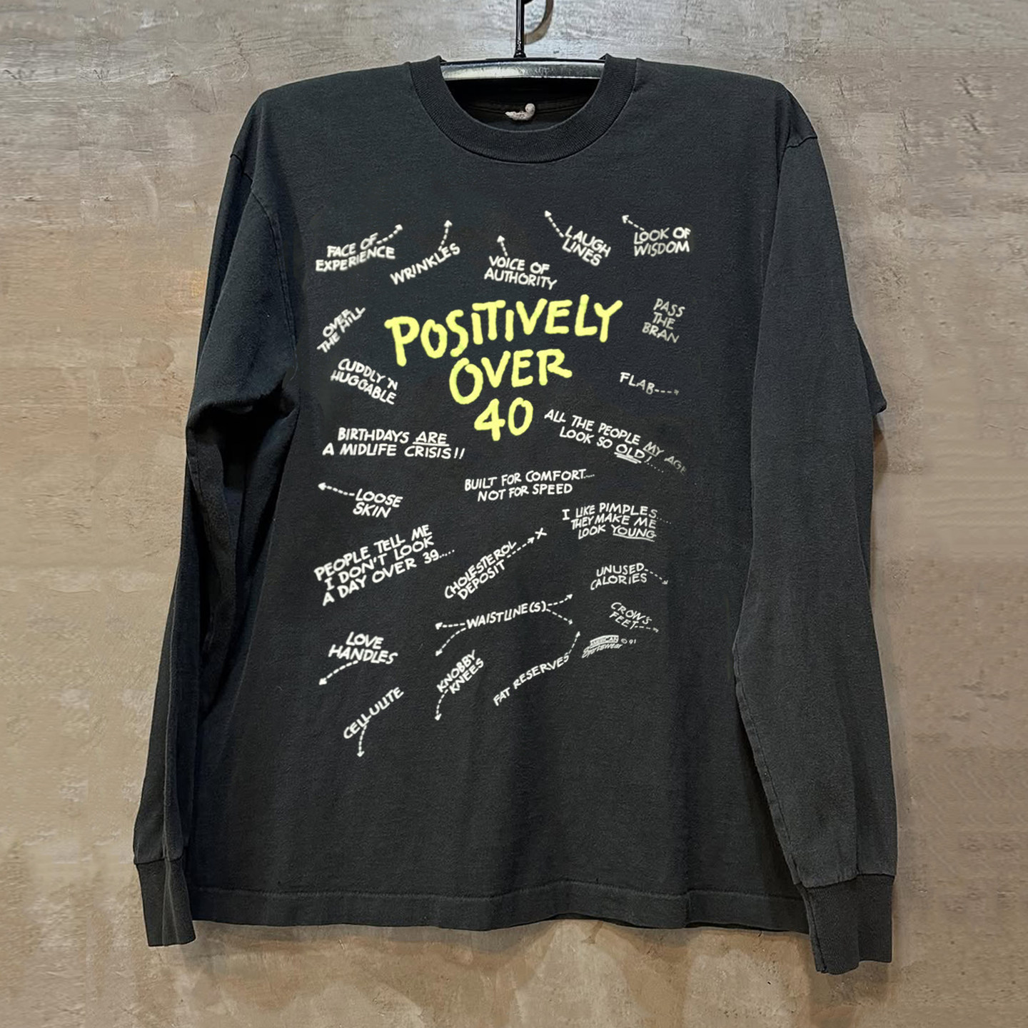 美式小众涂鸦风纯棉长袖男女上衣