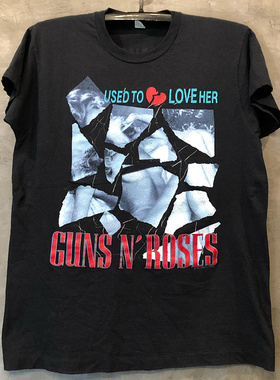 Gunsn Rose枪炮与玫瑰枪乐队朋克摇滚风潮牌短袖美式vintageT恤潮