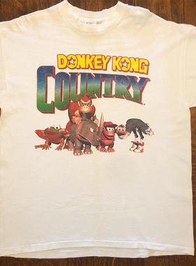 Donkey Kong大金刚90年代vintage复古美式街头潮流男女短袖Tee恤
