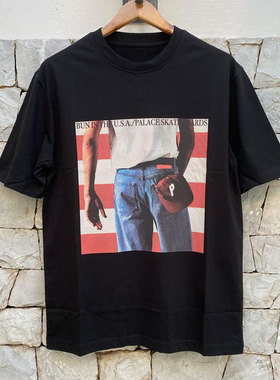 布鲁斯斯普林斯汀Bruce Springsteen男女街头慵懒风潮流短袖Tee恤