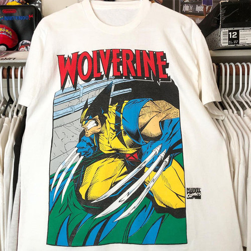 欧美潮牌DC超级英雄wolverine漫画短袖vintage古着半袖情侣款T恤