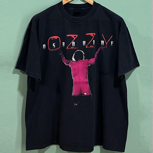 Ozzy Osbourne歌手奥兹·奥斯朋直喷印花vintage高街短袖T恤潮tee