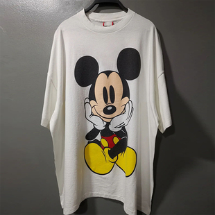 Mickey Mouse经典卡通动画美式短袖T恤vibe氛围感复古五分袖ins潮