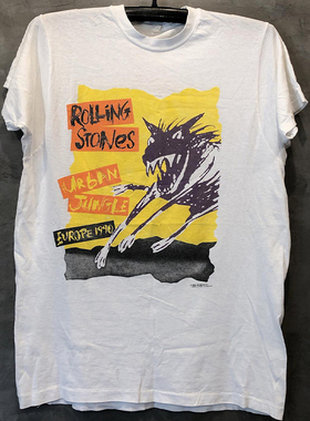 Rolling Stones趣味创意潮牌印花短袖美式高街vintage古着男女T恤