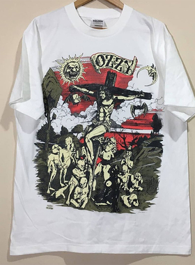 Ozzy黑色安息日乐队摇滚重金属十字架cec质感痞帅男女潮牌短袖T恤