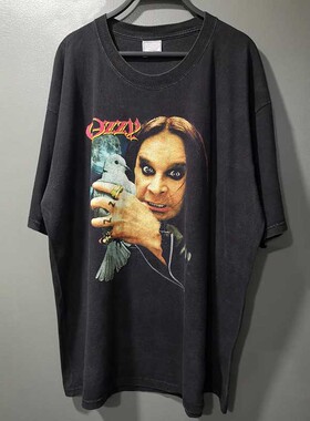 Ozzy Osbourne奥兹奥斯朋欧美歌星chic暗黑摇滚短袖T恤复古半袖潮