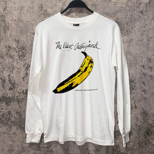 情侣上衣潮 Underground地下丝绒乐队小众香蕉涂鸦长袖 The Velvet