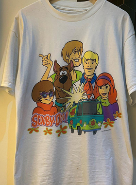 Scooby Doo史酷比欧美怀旧经典动漫周边oldschool潮流落肩短袖T恤