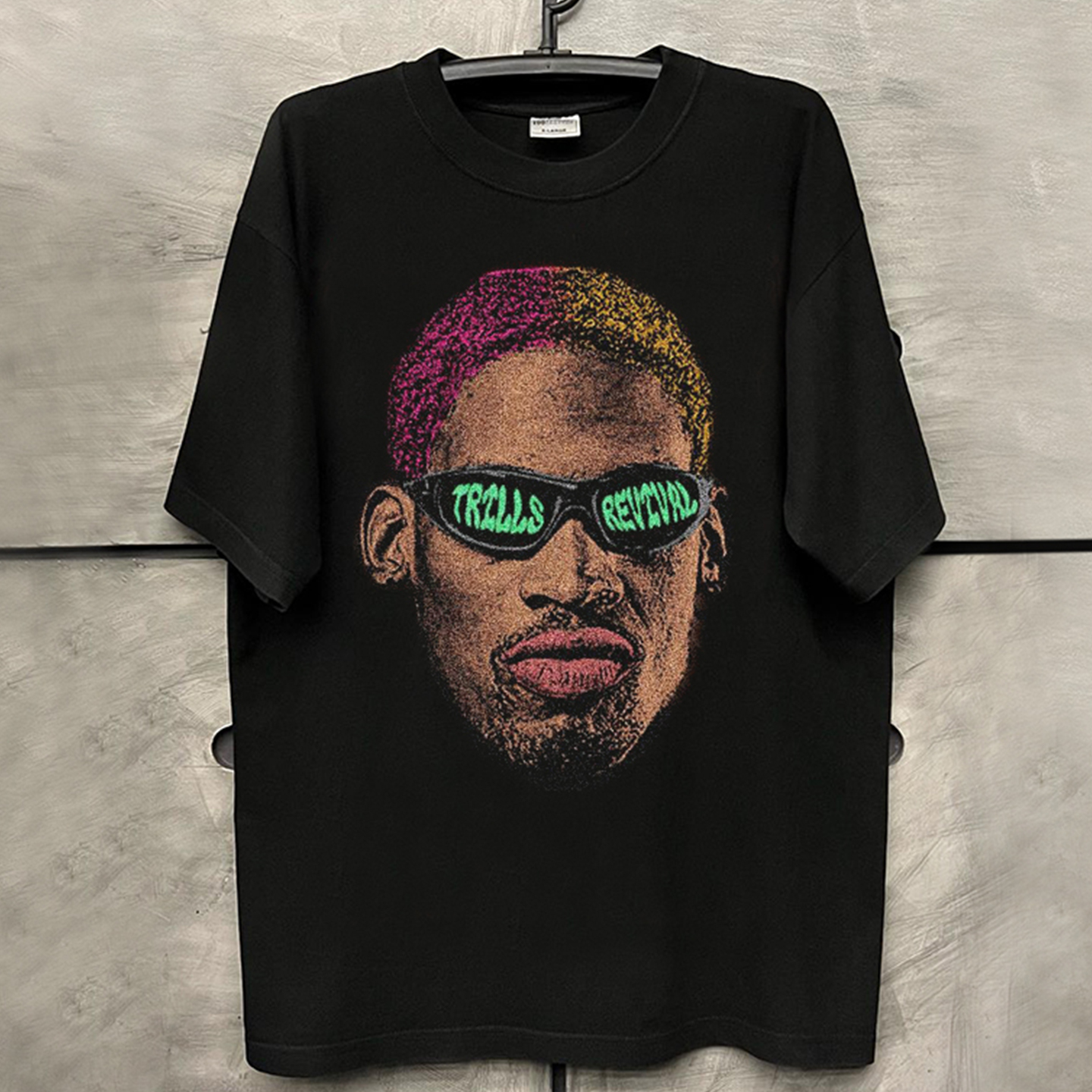 篮板王罗德曼美式小领口短袖T恤