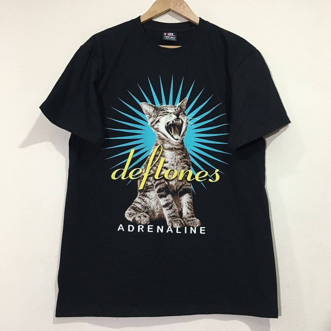thumbnail for Deftones sub-tone band metal rock rap chic hip-hop cat short-sleeved men's and women's street T-shirt tide