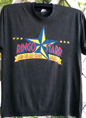 The Beatles 披头士RINGO STARR林戈白色乐队美式街头摇滚短袖T恤