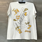 Lakers篮球运动时尚 男 高街小领口痞帅半袖 潮牌短袖 T恤Cityboy美式