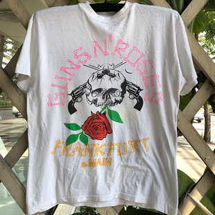 美式 Guns 潮牌印花短袖 Roses枪花乐队周边经典 高街vintageT恤
