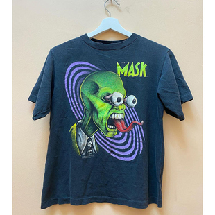 oldschool夏季新品变相怪杰面具印花短袖国潮嘻哈电影卡通情侣T恤