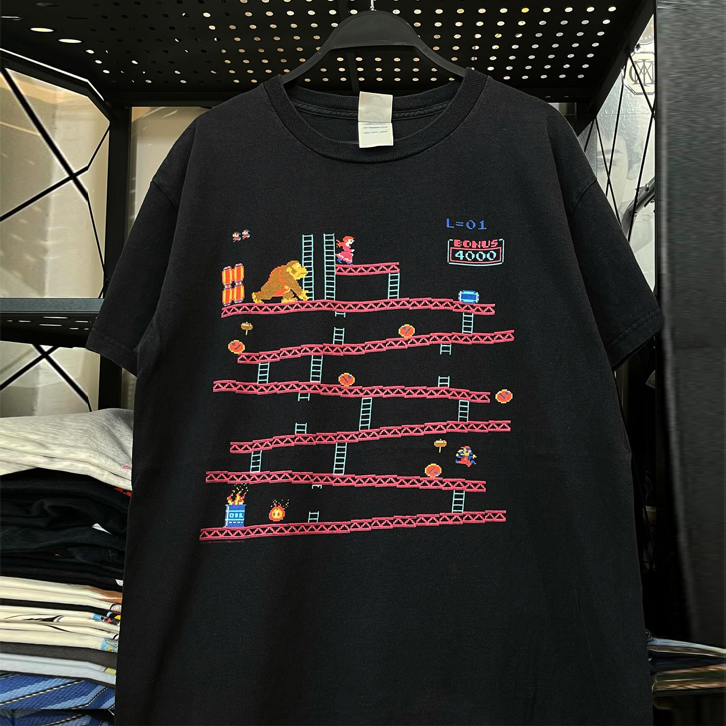 超级玛丽游戏美式重磅棉短袖T恤