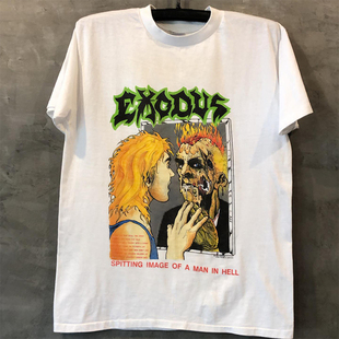 Exodus欧美摇滚乐队ins超火宽松oversize潮流古着复古短袖T恤潮牌