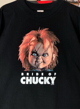 鬼娃chucky gets Chucky夏季纯棉短袖T恤男女情侣tee潮牌oversize