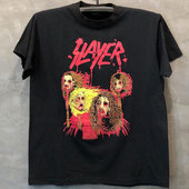 美式 SLAYER激流金属乐队周边经典 潮牌印花短袖 高街vintage古着T恤