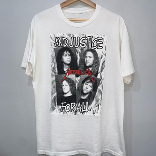 Metallica重金属乐队专辑唱片潮牌短袖T恤vibe高街人像美式半袖男