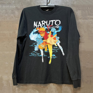 Naruto火影忍者周边动漫创意oversize潮牌印花长袖T恤情侣款卫衣