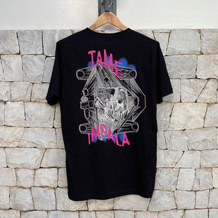 Tame Impala致幻乐队美式街头vintage复古潮流落肩短袖男女Tee恤