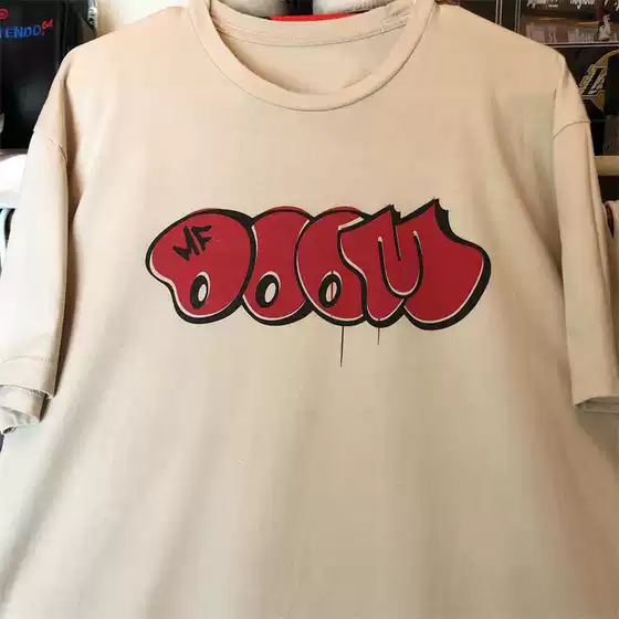 Iron Face Iron Underground Hip-Hop Mf Doom Rock Loose Short-Sleeve T-Shirt Men's Trendy Brand Oversize High Street Tee