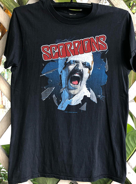 Scorpions蝎子乐队趣味创意丧系风潮牌短袖高街vintage古着T恤男