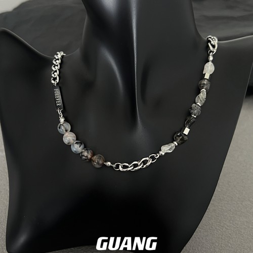 天然石拼接项链潮牌轻奢小众