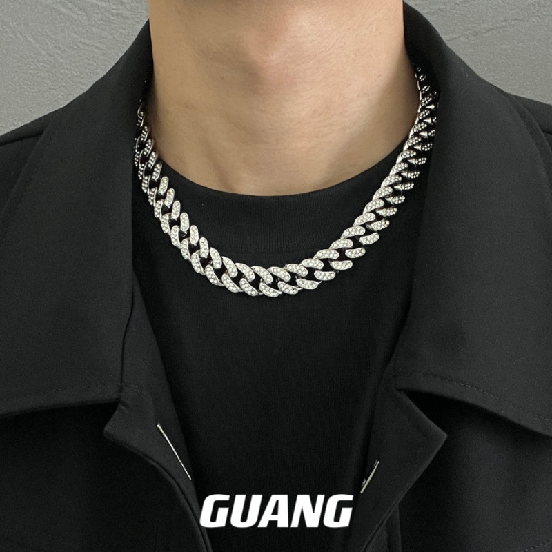 古巴满钻项链嘻哈潮牌颈链图片
