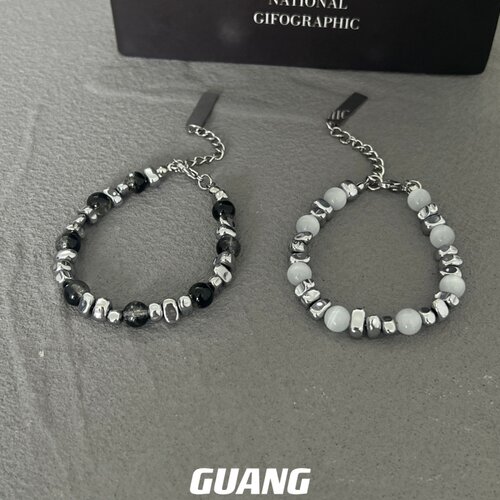 新款猫眼石拼接手链钛钢轻奢小众