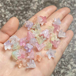 12mm琉璃百合花水沫光透花苞diy古风发簪步摇玉簪花材料 50颗9