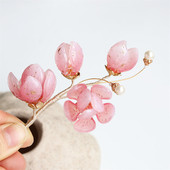 50片价琉璃花瓣13 21mm立体莲花diy玉簪花古风发簪步摇材料