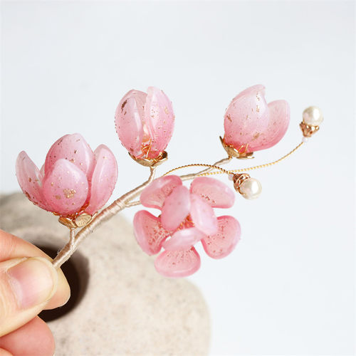 琉璃花瓣玉簪花材料diy饰品配件