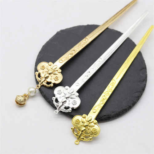 合金保色雕花单簪盘发主体材料