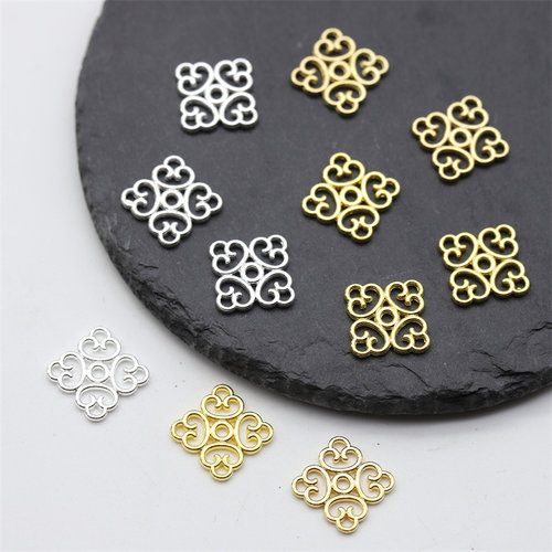 保色合金12mm正方形吊牌diy饰品