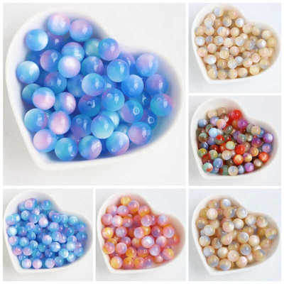 树脂直孔仿猫眼串珠手链发簪材料