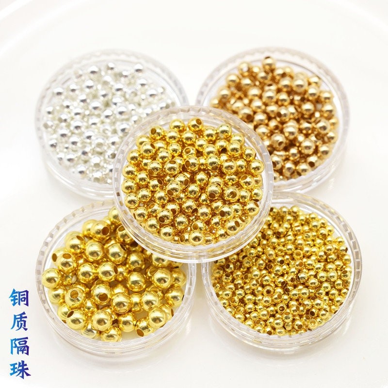 保色黄铜隔珠diy手链发簪配件图片